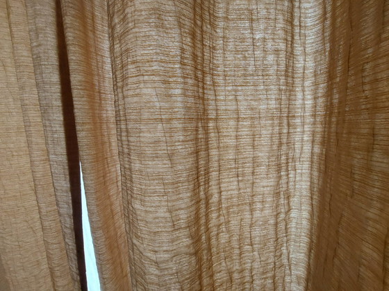 Image 1 of Elegant Caramel Gold Brown Curtains Two Parts Of 4 Meters High And 2.50 Meters Wide