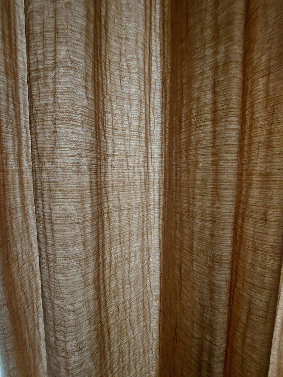 Image 1 of Elegant Caramel Gold Brown Curtains Two Parts Of 4 Meters High And 2.50 Meters Wide