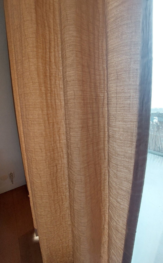 Image 1 of Elegant Caramel Gold Brown Curtains Two Parts Of 4 Meters High And 2.50 Meters Wide