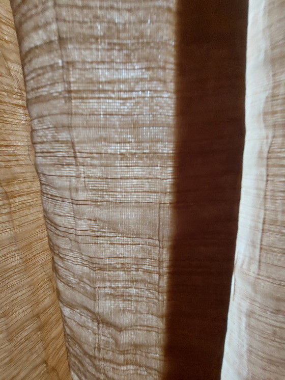 Image 1 of Elegant Caramel Gold Brown Curtains Two Parts Of 4 Meters High And 2.50 Meters Wide