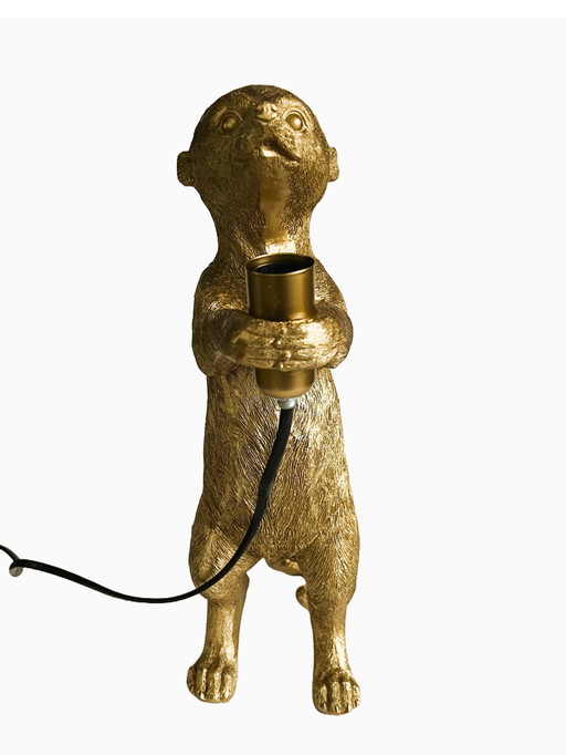 Meerkat Stick Lamp In Gold