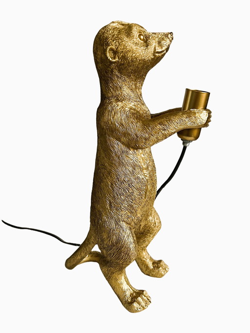 Meerkat Stick Lamp In Gold