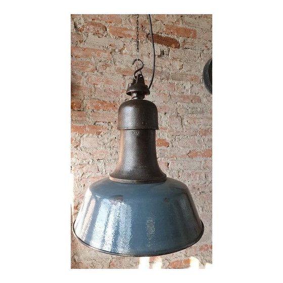 Image 1 of Lampada a sospensione vintage industriale OBz di Wilkasy A23, anni '50