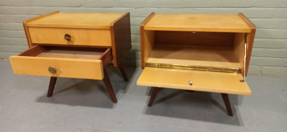 Image 1 of Set van 2 vintage nachtkastjes
