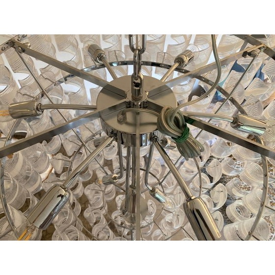 Image 1 of Transparent And White “Ricci” Murano Glass Chandelier