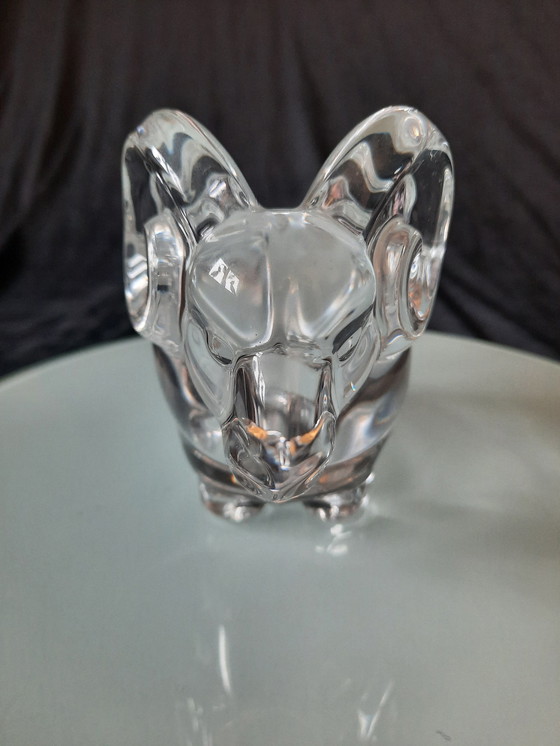 Image 1 of Vintage 1970/80 Crystal Aries Mark Art Vannes France Bowl, Trinket, Ashtray, Presse Paper, Sculpture