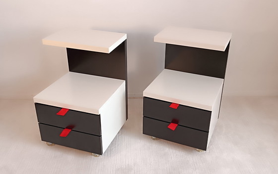 Image 1 of 2 Belles Tables Chevet Collector Ikea 1980'S Dans Le Gout D'Ettore Sottsass