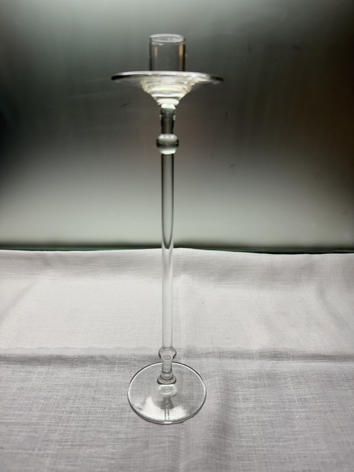 Glass Candlestick 28Cm