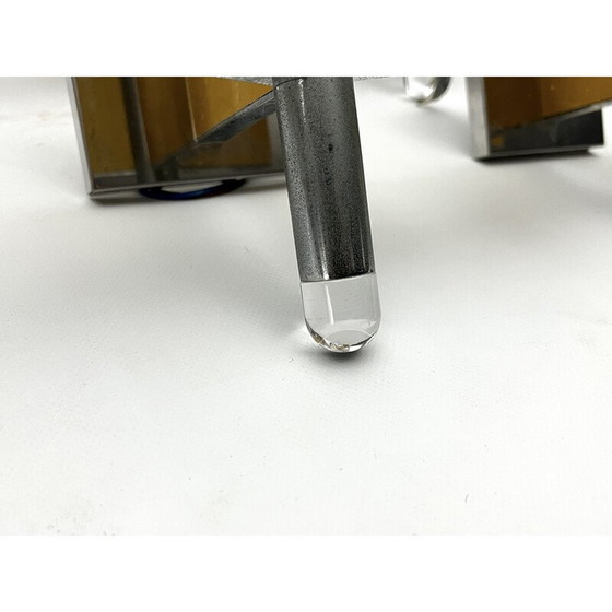 Image 1 of Set of 8 vintage brass and chrome wall lights for Sciolari, Italy 1970