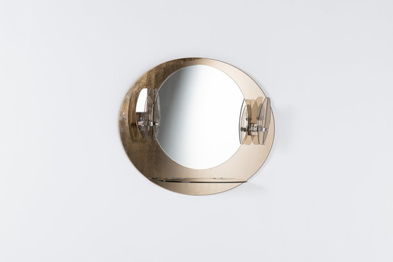 Image 1 of Mid-Century Modern Italian Wall Mirror with Sconces from Veca, 1960s