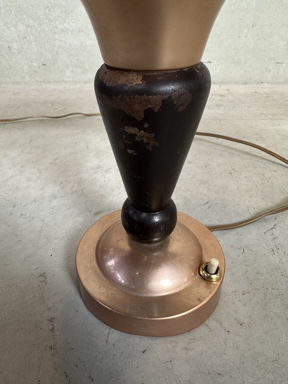 Image 1 of Art deco mushroom table lamp - brass