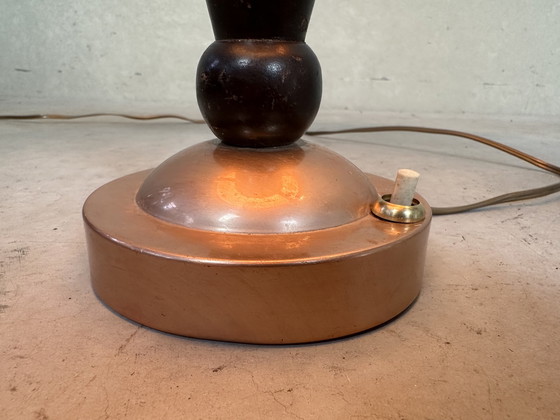 Image 1 of Art deco mushroom table lamp - brass