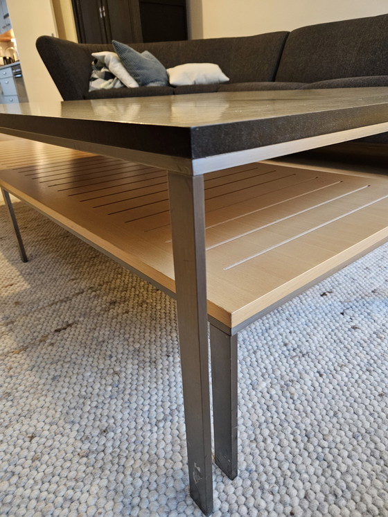 Image 1 of Set Coffee Tables Prismes Aluminum And Beech