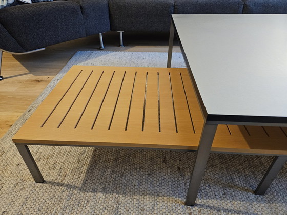 Image 1 of Set Coffee Tables Prismes Aluminum And Beech