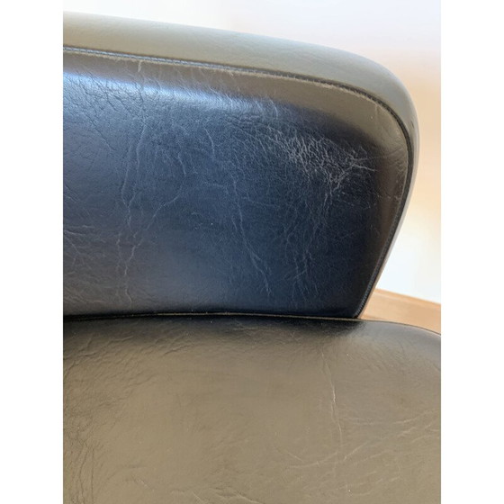 Image 1 of Vintage armchair in black skai, 1960