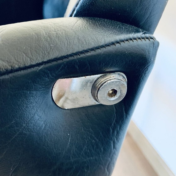 Image 1 of Vintage armchair in black skai, 1960
