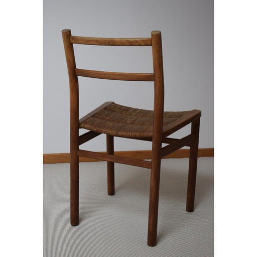 Vintage Week-end chair in solid wood by Pierre Gautier Delaye for Vergnères, France 1950