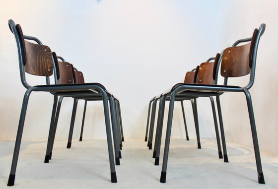 Image 1 of Stock of ‘TH-Delft’ Industrial Plywood Chairs by W.H. Gispen, 16pcs