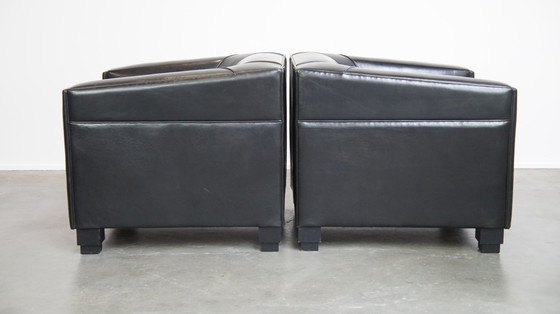 Image 1 of 2 X Black Sheep Leather Art Deco Design Armchair/ Armchair