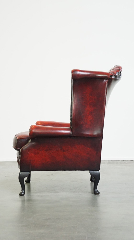 Image 1 of Large Red Chesterfield Ear Armchair