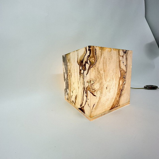 Image 1 of Mid-century lucite cube table lamp , 1970s