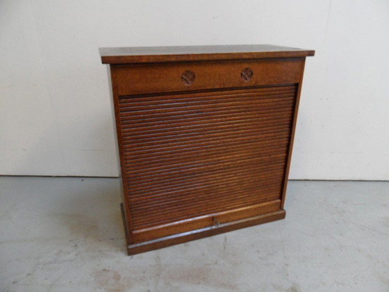 Image 1 of Vintage Oak Shutter Cabinet