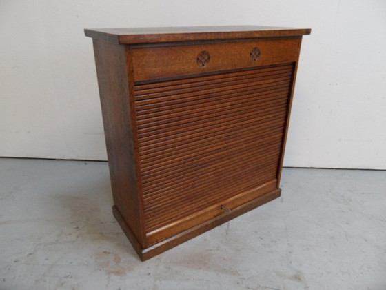 Image 1 of Vintage Oak Shutter Cabinet
