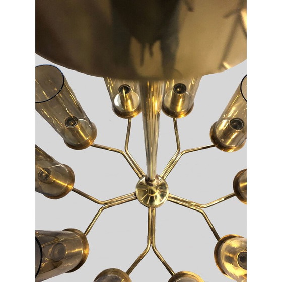 Image 1 of Set of Two vintage T10 Hans-Agne Jakobsson Chandeliers in Brass by AB Markaryd