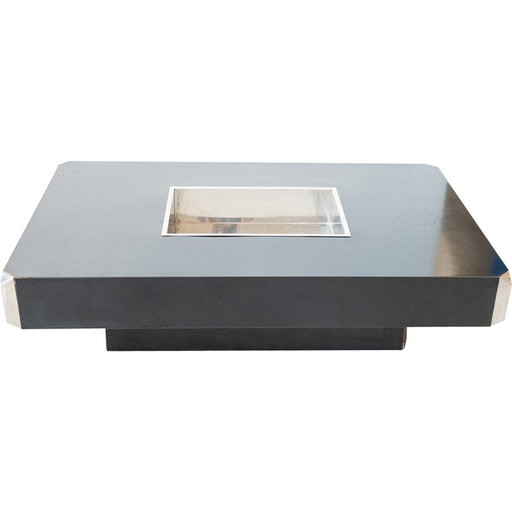 Black vintage coffee table for Mario Sabot, Italy 1980