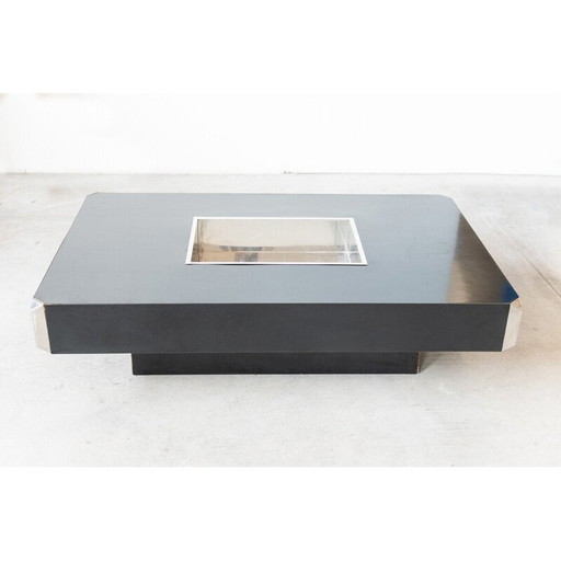 Black vintage coffee table for Mario Sabot, Italy 1980