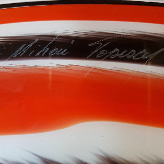 Image 1 of Large Studio Glass Bowl by Mihai Topescu, 1980s