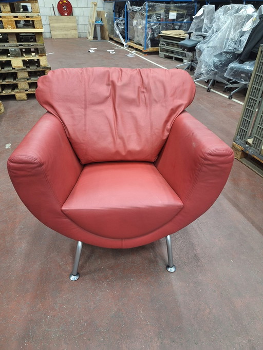 3X B6Ais Armchair, Red Leather