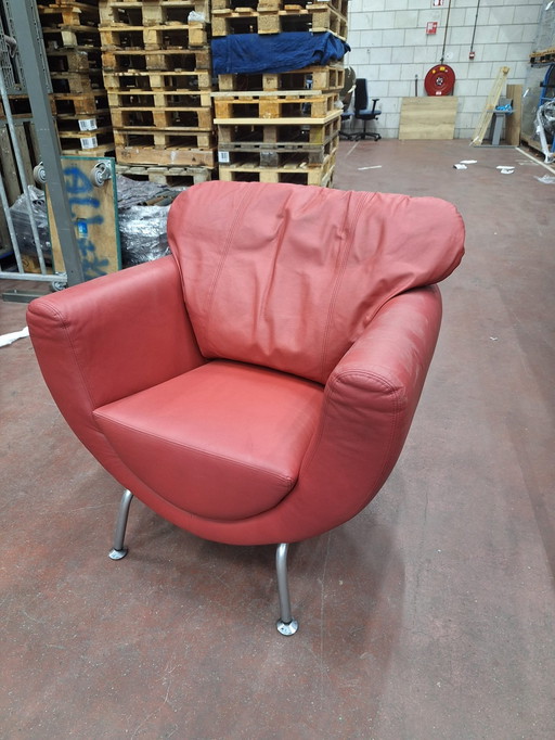 3X B6Ais Armchair, Red Leather