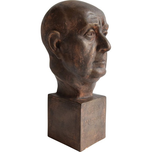 Vintage Jan Masaryk ceramic bust, 1950s