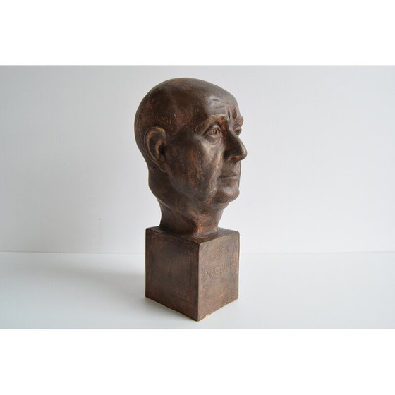 Image 1 of Vintage Jan Masaryk ceramic bust, 1950s