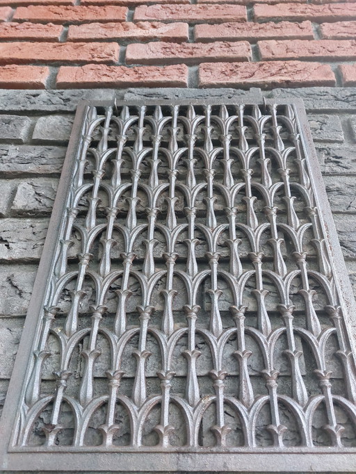 Vintge Metal Window Grid Wall Ornament