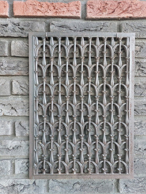 Vintge Metal Window Grid Wall Ornament