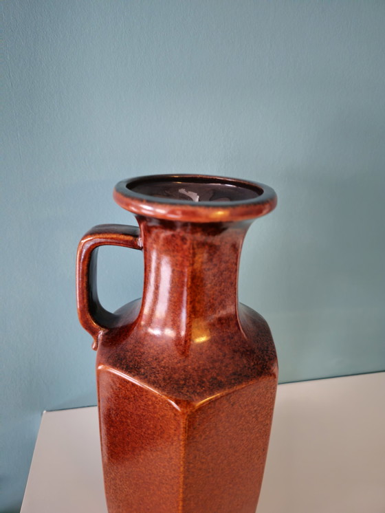 Image 1 of Vintage Scheurich West Germany Ear Vase Vase Hexagonal