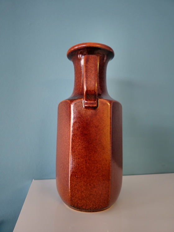 Image 1 of Vintage Scheurich West Germany Ear Vase Vase Hexagonal