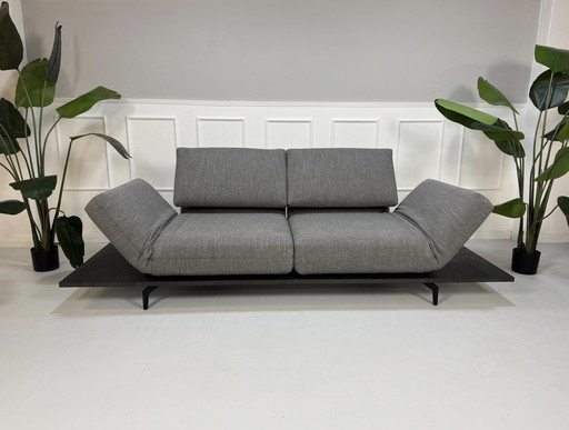 Rolf Benz Aura Sofa Grey Fabric Couch Relax function