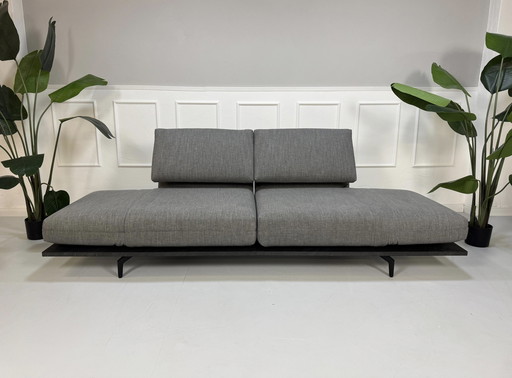 Rolf Benz Aura Sofa Grey Fabric Couch Relax function