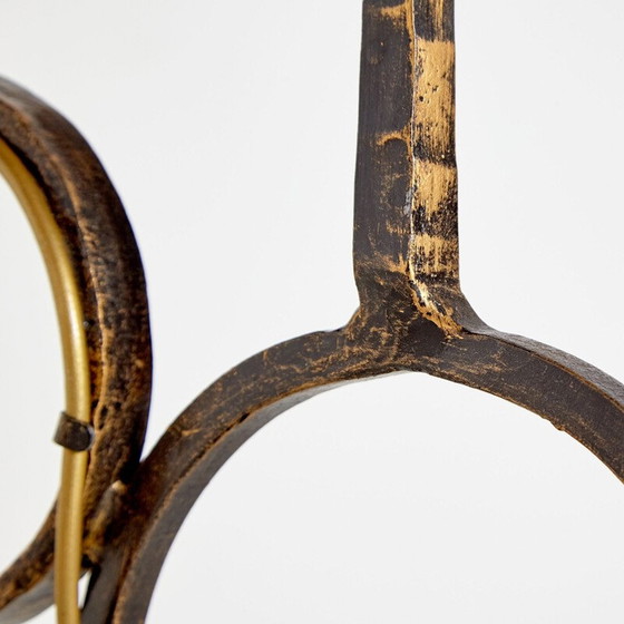 Image 1 of Lampada da terra vintage in ferro battuto con paralume, Italia 1960