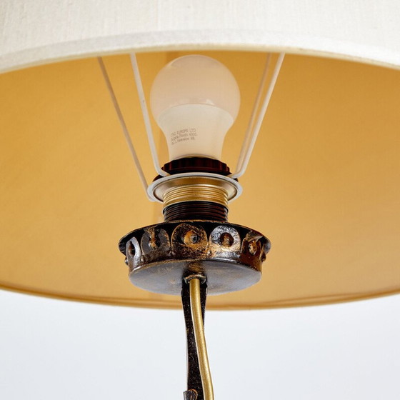 Image 1 of Lampada da terra vintage in ferro battuto con paralume, Italia 1960