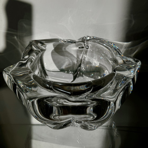 Image 1 of Large Antique Daum Crystal Ashtray