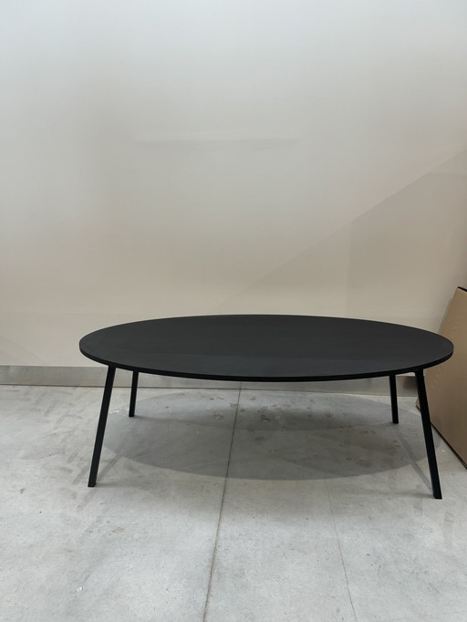 Table de salle à manger ovale - Chêne noir - 220X120 Cm