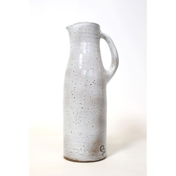 Image 1 of Vintage glazed stoneware pitcher by Jeanne and Norbert Pierlot, 1960