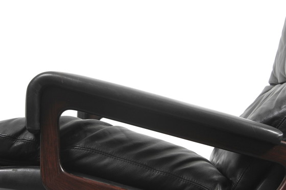 Image 1 of King Chair in black leather by André Vandenbeuck