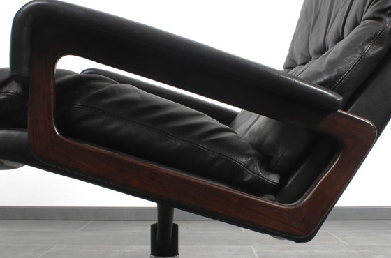 Image 1 of King Chair in black leather by André Vandenbeuck