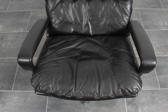 Image 1 of King Chair in black leather by André Vandenbeuck