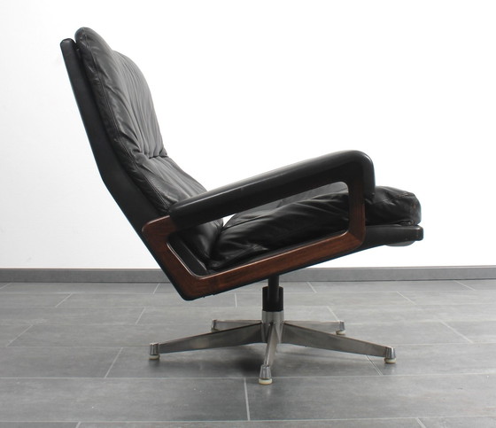 Image 1 of King Chair in black leather by André Vandenbeuck